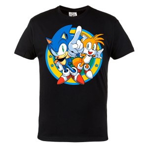 KOSZULKA DLA GRACZA GRA VIDEO SONIC THE HEDGEHOG NIEBIESKI JEŻ I LIS TAILS