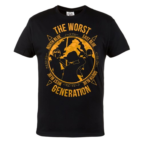 MĘSKA KOSZULKA MANGA ONE PIECE ANIME DLA FANA THE WORST GENERATION