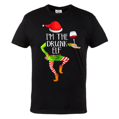 KOSZULKA ŚWIĄTECZNA PIJANY ELF WINO I'M THE DRUNK ELF WINE 1