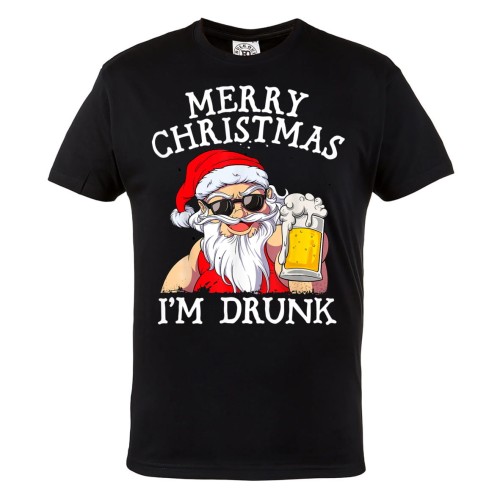 KOSZULKA ŚWIĄTECZNA PIJANY ŚWIĘTY MIKOŁAJ MERRY CHRISTMAS I'M DRUNK