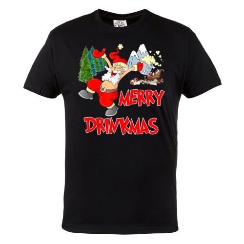 KOSZULKA ŚWIĄTECZNA PIJANY ŚWIĘTY MIKOŁAJ MERRY DRINKMAS