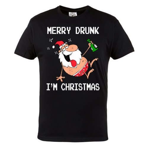 KOSZULKA ŚWIĄTECZNA PIJANY ŚWIĘTY MIKOŁAJ MERRY DRUNK I'M CHRISTMAS