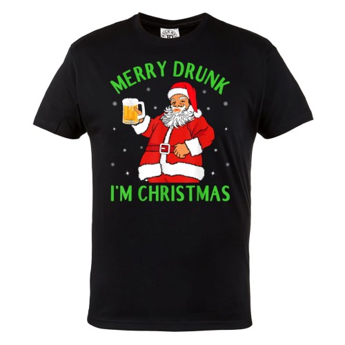KOSZULKA ŚWIĄTECZNA PIJANY ŚWIĘTY MIKOŁAJ Z PIWEM MERRY DRUNK I'M CHRISTMAS 1