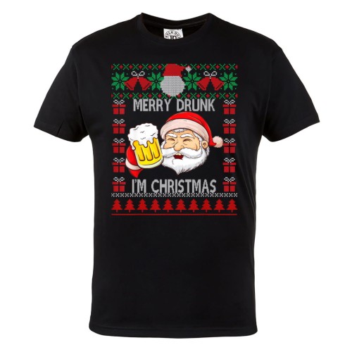 KOSZULKA ŚWIĄTECZNA ŚWIĘTY MIKOŁAJ I PIWO MERRY DRUNK I'M CHRISTMAS 1
