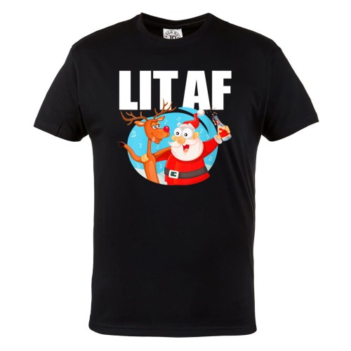 KOSZULKA ŚWIĄTECZNA PIJANY ŚWIĘTY MIKOŁAJ I RENIFER LITAF 1