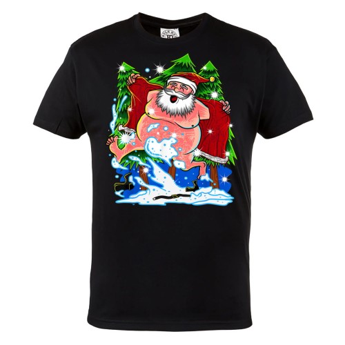 KOSZULKA ŚWIĄTECZNA WESOŁY PIJANY ŚWIĘTY MIKOŁAJ W LESIE 1