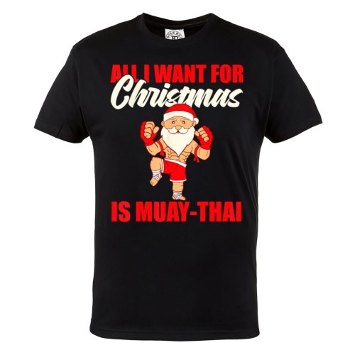 KOSZULKA ŚWIĄTECZNA ŚWIĘTY MIKOŁAJ SPORTOWIEC ALL I WANT FOR CHRISTMAS IS MUAY-THAI 1