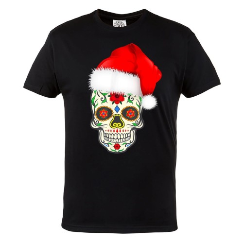 KOSZULKA ŚWIĄTECZNA NA ŚWIĘTA CZASZKA MEKSYKAŃSKA KOLOROWA 1