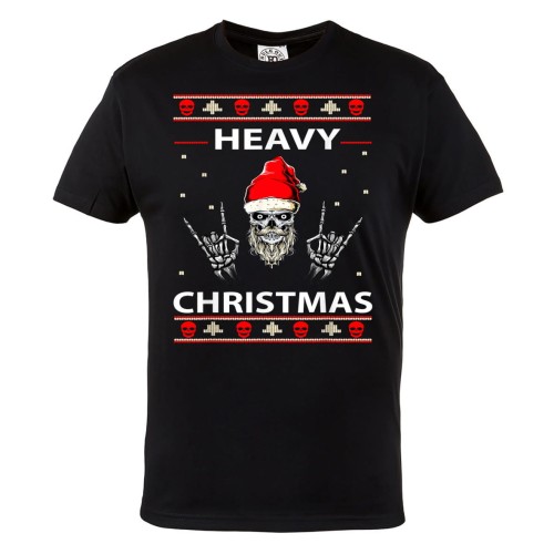 KOSZULKA ŚWIĄTECZNA NA ŚWIĘTA HEAVY METAL PUNK ROCK CZASZKA HEAVY CHRISTMAS