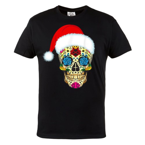 KOSZULKA ŚWIĄTECZNA NA ŚWIĘTA CZASZKA MEKSYKAŃSKI WZÓR KOLOROWA