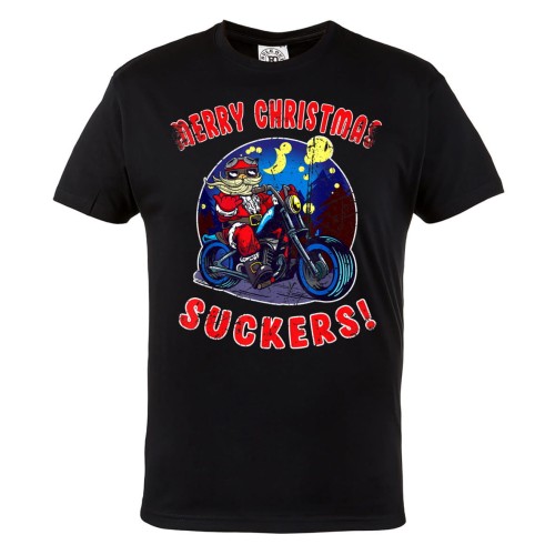 KOSZULKA ŚWIĄTECZNA NA ŚWIĘTA ŚWIĘTY MIKOŁAJ NA MOTORZE WESOŁYCH ŚWIĄT MERRY CHRISTMAS SUCKERS 1