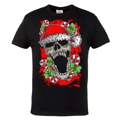 KOSZULKA ŚWIĄTECZNA NA ŚWIĘTA CZASZKA CANDY CANES 1