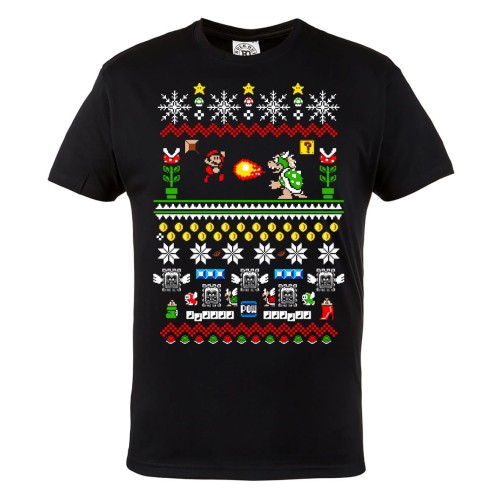 KOSZULKA ŚWIĄTECZNA NA ŚWIĘTA MARIO BROSS GRA VIDEO WZÓR NORWESKI 1