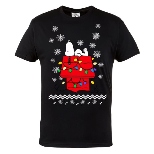 KOSZULKA ŚWIĄTECZNA NA ŚWIĘTA BAJKA SNOOPY ŚNIEG LAMPKI