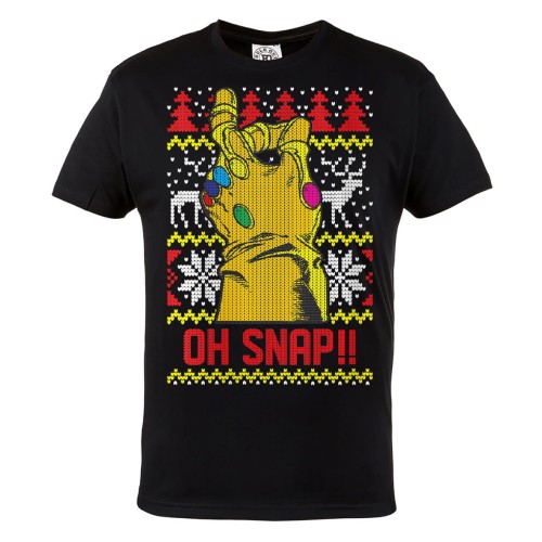 KOSZULKA ŚWIĄTECZNA NA ŚWIĘTA THANOS MARVEL RĘKAWICA NIESKOŃCZONOŚCI OH SNAP 1