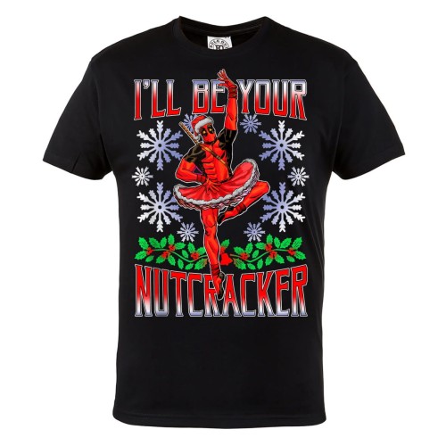 KOSZULKA ŚWIĄTECZNA NA ŚWIĘTA DEADPOOL MARVEL DZIADEK DO ORZECHÓW BALLERINA I'LL BE YOUR NUTCRACKER 1