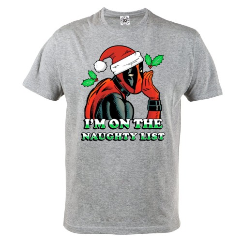KOSZULKA ŚWIĄTECZNA NA ŚWIĘTA DEADPOOL MARVEL I'M ON THE NAUGHTY LIST 1