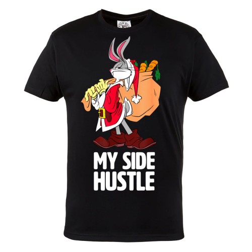 KOSZULKA ŚWIĄTECZNA NA ŚWIĘTA KRÓLIK BUGS WOREK MARCHEWEK SANTA MY SIDE HUSTLE LOONEY TUNES