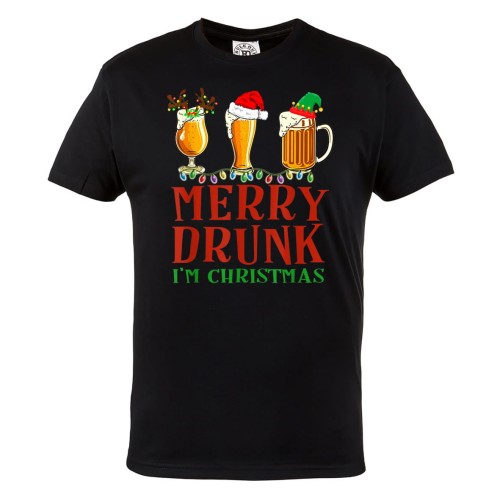 KOSZULKA ŚWIĄTECZNA NA ŚWIĘTA DLA PIWOSZA PIWA KUFLE PIJANE ŚWIĘTA MERRY DRUNK I'M CHRISTMAS 1