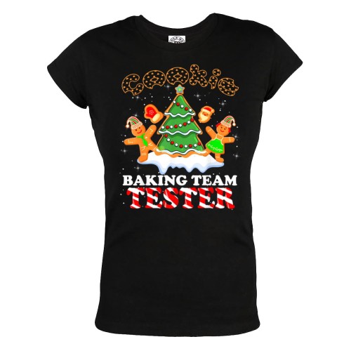 DAMSKA KOSZULKA ŚWIĄTECZNA NA ŚWIĘTA TESTER ŚWIĄTECZNYCH CIASTECZEK COOKIE BAKING TEAM TESTER 1