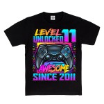 KOSZULKA DZIECIĘCA URODZINOWA NA URODZINY DLA GRACZA LEVEL 11 UNLOCKED