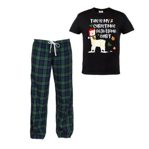 MĘSKA PIŻAMA ŚWIĄTECZNA PREZENT LAMA THIS IS MY CHRISTMAS PAJALLAMA SHIRT 1