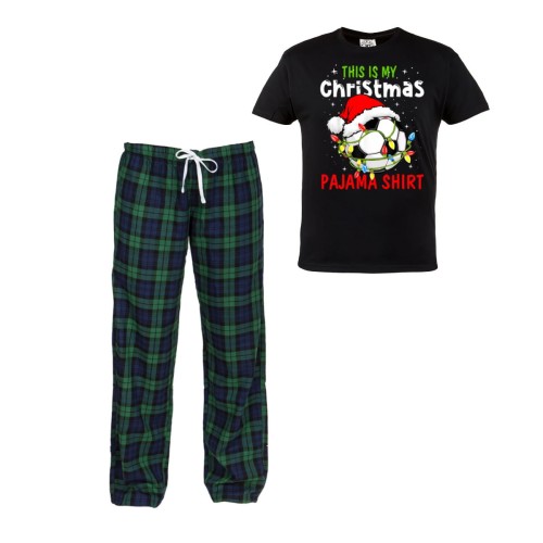 MĘSKA PIŻAMA ŚWIĄTECZNA PREZENT PIŁKA NOŻNA THIS IS MY CHRISTMAS PAJAMA SHIRT 1