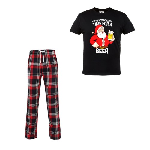 MĘSKA PIŻAMA ŚWIĄTECZNA PREZENT ŚWIĘTY MIKOŁAJ MOST WONDERFUL TIME FOR A BEER 1