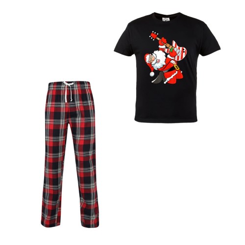 MĘSKA PIŻAMA ŚWIĄTECZNA PREZENT ŚWIĘTY MIKOŁAJ Z GITARĄ 1