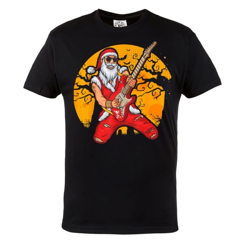 MĘSKA PIŻAMA ŚWIĄTECZNA PREZENT ŚWIĘTY MIKOŁAJ Z GITARĄ SANTA ROCK 2
