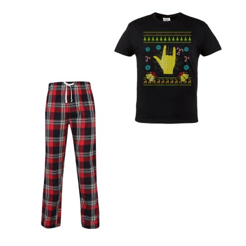 MĘSKA PIŻAMA ŚWIĄTECZNA PREZENT BOŻE NARODZENIE ROCK AND ROLL 1