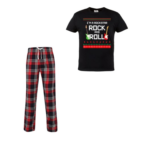 MĘSKA PIŻAMA ŚWIĄTECZNA PREZENT BOŻE NARODZENIE I'M A ROCKSTAR