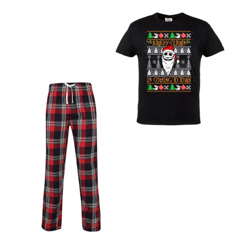 MĘSKA PIŻAMA ŚWIĄTECZNA PREZENT SANDY CLAWS IS COMING TO TOWN