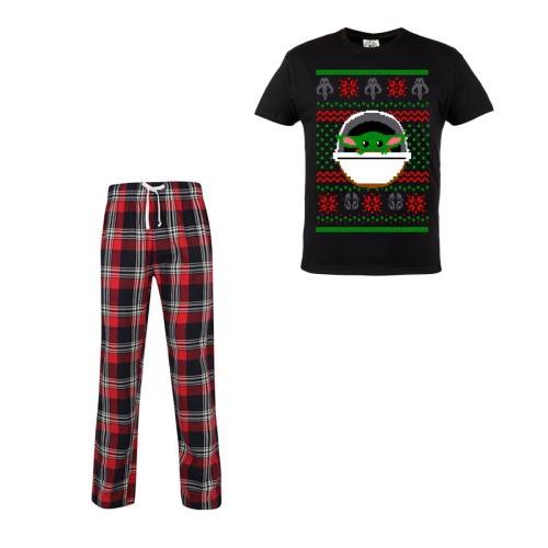 MĘSKA PIŻAMA ŚWIĄTECZNA PREZENT NA ŚWIĘTA BABY YODA 1