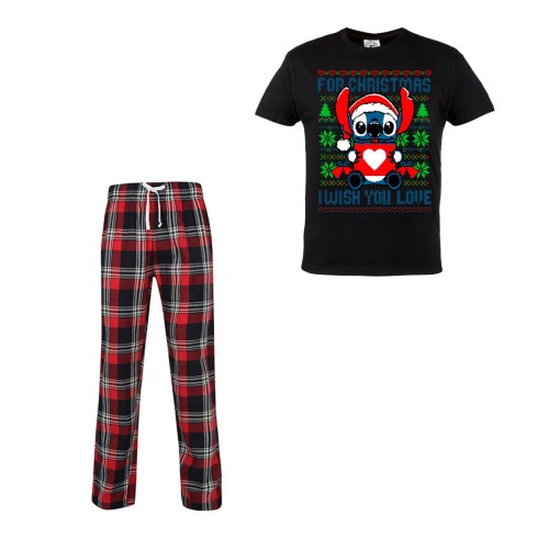 MĘSKA PIŻAMA ŚWIĄTECZNA PREZENT BOŻE NARODZENIE STICH FOR CHRISTMAS I WISH YOU LOVE