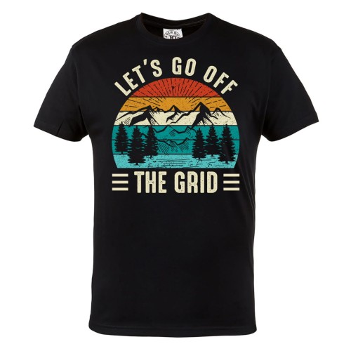 KOSZULKA DLA PODRÓŻNIKA TREKKING GÓRSKIE WYCIECZKI LET'S GO OFF THE GRID 1