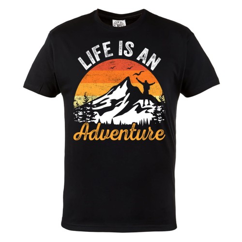 KOSZULKA DLA PODRÓŻNIKA TREKKING GÓRSKIE WYCIECZKI LIFE IS AN ADVENTURE 1