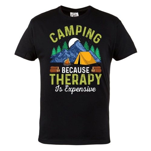 KOSZULKA DLA PODRÓŻNIKA TREKKING GÓRSKIE WYCIECZKI CAMPING BECAUSE THERAPY IS EXPENSIVE 1