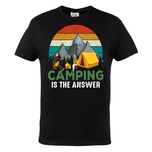 KOSZULKA DLA PODRÓŻNIKA TREKKING GÓRSKIE WYCIECZKI KEMPING NAMIOTY CAMPING IS THE ANSWER