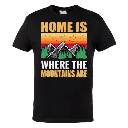 KOSZULKA DLA PODRÓŻNIKA TREKKING GÓRSKIE WYCIECZKI HOME IS WHERE THE MOUNTAINS ARE 1