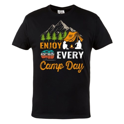 KOSZULKA DLA PODRÓŻNIKA TREKKING GÓRSKIE WYCIECZKI KEMPING ENJOY EVERY CAMP DAY 1