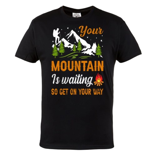 KOSZULKA DLA PODRÓŻNIKA TREKKING GÓRSKIE WYCIECZKI YOU'RE MOUNTAIN IS WAITING 1