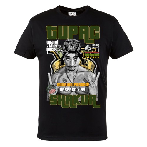 KOSZULKA MUZYCZNA RAPER TUPAC SHAKUR 2PAC GTA GRAND THEFT AUTO HIP-HOP 1