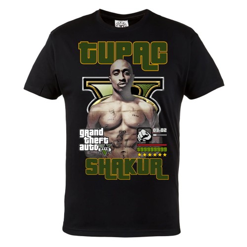 KOSZULKA MUZYCZNA RAPER TUPAC SHAKUR 2PAC GTA GRAND THEFT AUTO HIP-HOP 1