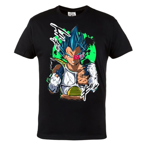 DRAGON BALL Z MĘSKA KOSZULKA Z NADRUKIEM DLA FANA MANGA ANIME VEGETA BLUE 1
