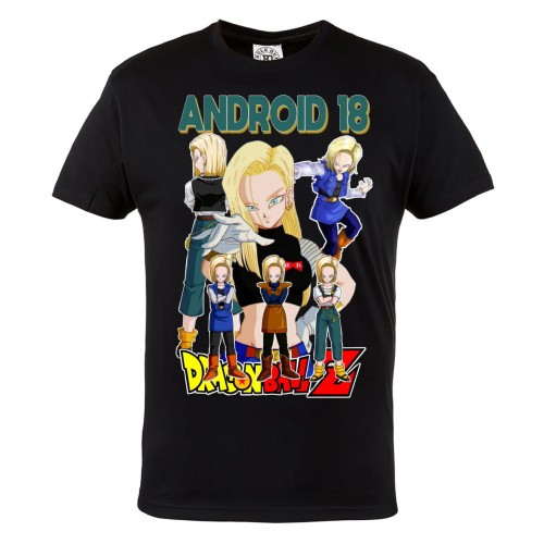 DRAGON BALL Z MĘSKA KOSZULKA Z NADRUKIEM DLA FANA MANGA ANIME ANDROID 18