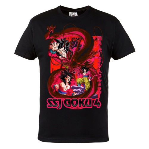 DRAGON BALL Z MĘSKA KOSZULKA Z NADRUKIEM DLA FANA MANGA ANIME SSJ GOKU 4 SUPER SAIYANIN 4
