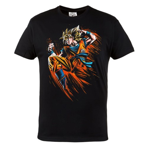 DRAGON BALL Z MĘSKA KOSZULKA Z NADRUKIEM DLA FANA MANGA ANIME GOKU SAIYANIN