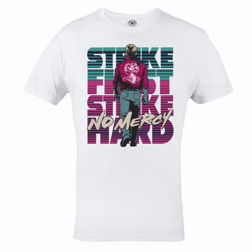 MĘSKA KOSZULKA Z NADRUKIEM SERIAL COBRA KAI KARATE KID STRIKE FIRST STRIKE HARD 1