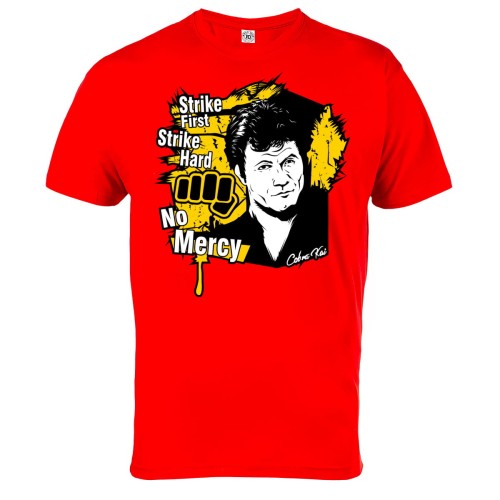 MĘSKA KOSZULKA Z NADRUKIEM SERIAL COBRA KAI KARATE KID STRIKE FIRST STRIKE HARD